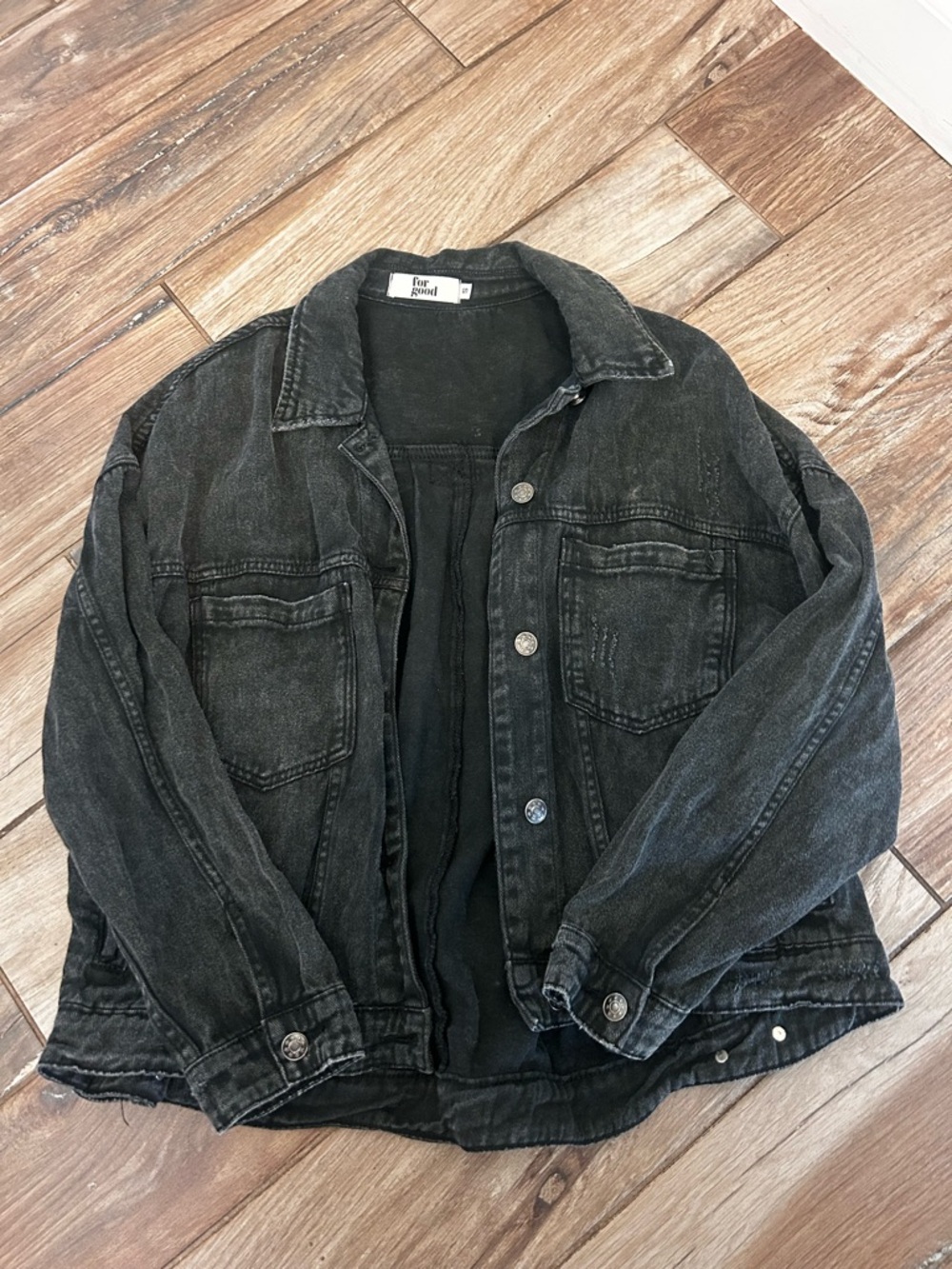 Washed Black Denim Jacket